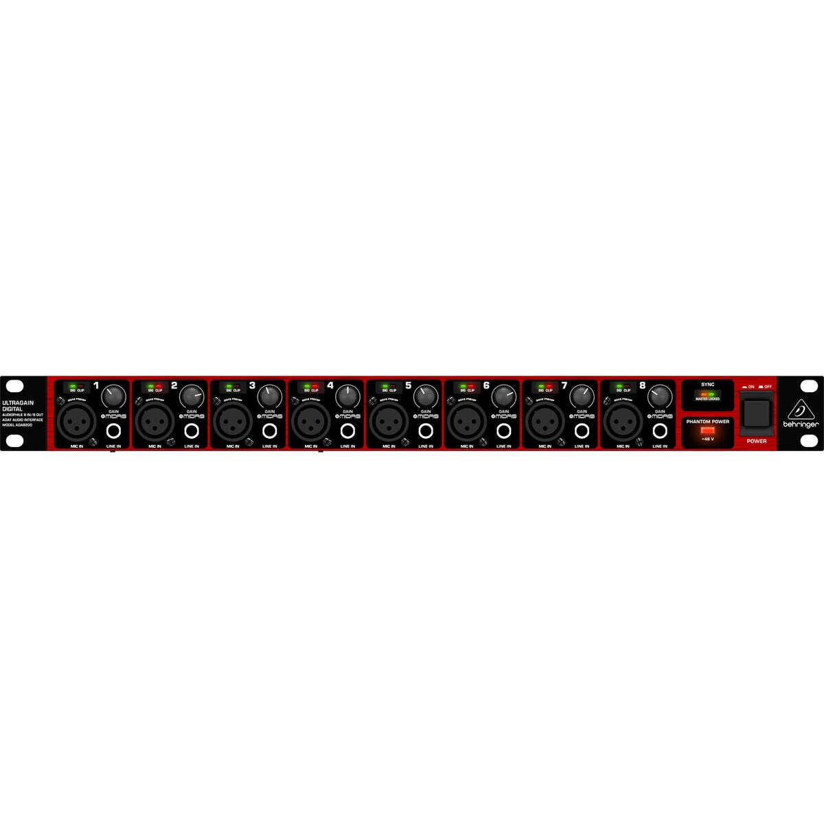 Behringer Ultragain ADA8200 8 In/8 Out ADAT Digital Audio